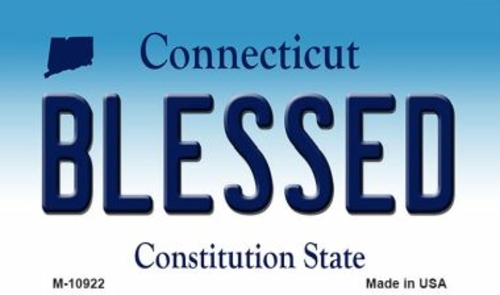 Smart Blonde M-10922 Blessed Connecticut State License Plate Magnet - 