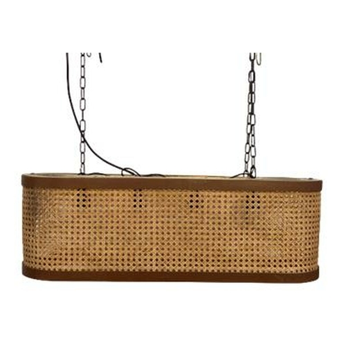 Ceiling Light DKD Home Decor Grille Brown Natural Wood Iron Mango wood