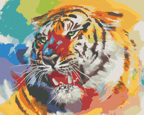 Zuty - Paint by Numbers - TIGER AND COLOURS VIEW (D. RUSTY RUST),