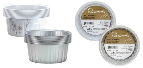 DDI 2269591 2 1/2  Decorative Mini Round Aluminum Baking Pans - Silver