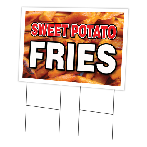 SignMission C-2436 Sweet Potato Fries 24 x 36 in. Yard Sign & Stake - 