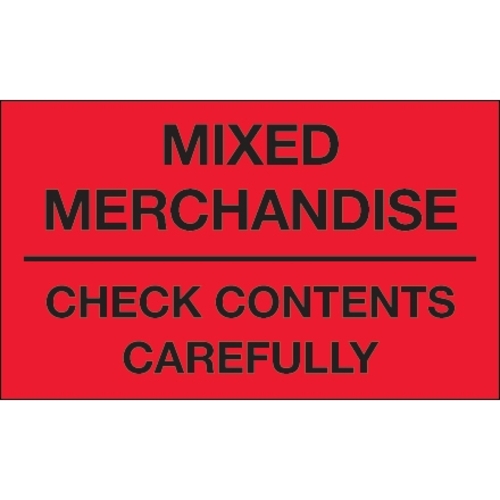 Tape Logic DL1111 3 x 5 in. - Mixed Merchandise - Check Contents Caref