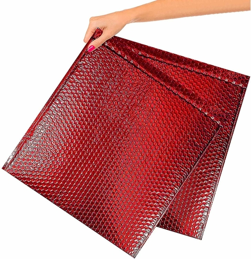 Pack of 25 Red Metallic Bubble Mailers 6.5 x 10.5 Red Padded Envelopes