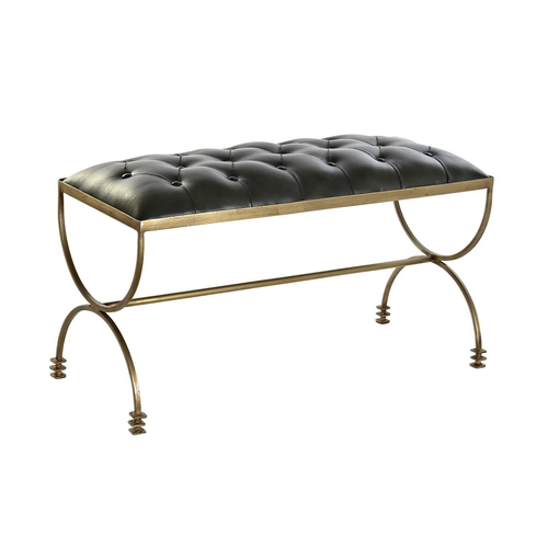 Foot-of-bed Bench DKD Home Decor 90 x 38 x 52 cm Golden Metal Green
