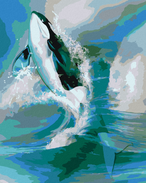 Zuty - Paint by Numbers - KILLER WHALE IN THE WAVES (CAROL CAVALARIS),