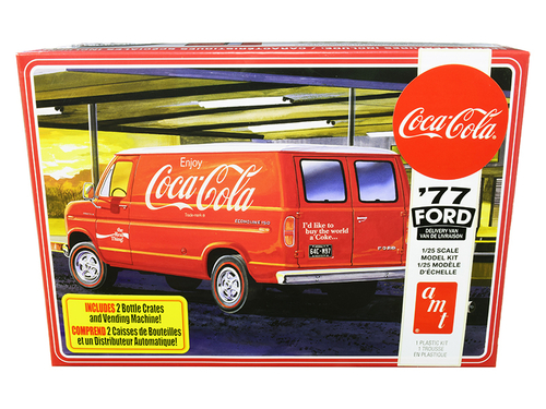 Skill 3 Model Kit 1977 Ford Delivery Van with 2 Bottles Crates and