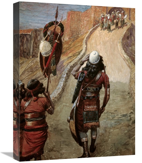 Global Gallery GCS-280353-22-142 22 in. Jepthah Sees His Daughter From