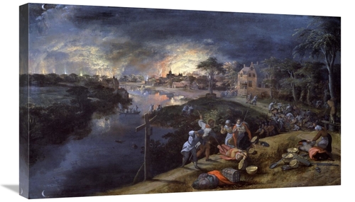 Global Gallery GCS-278790-30-142 30 in. Scene of War & Fire Art Print 