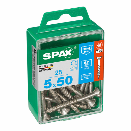 Box of screws SPAX 4197000500502 Wood screw Flat head (5 x 50 mm) (5,0