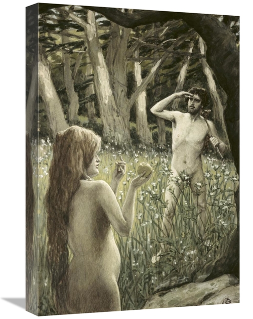 Global Gallery GCS-280198-22-142 22 in. Adam Tempted by Eve Art Print 