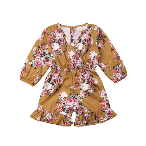 0 3Y Infant Toddlers Girl Floral Romper Long