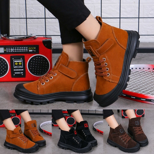 Fashion Children's Retro Round Head Cotton Boots