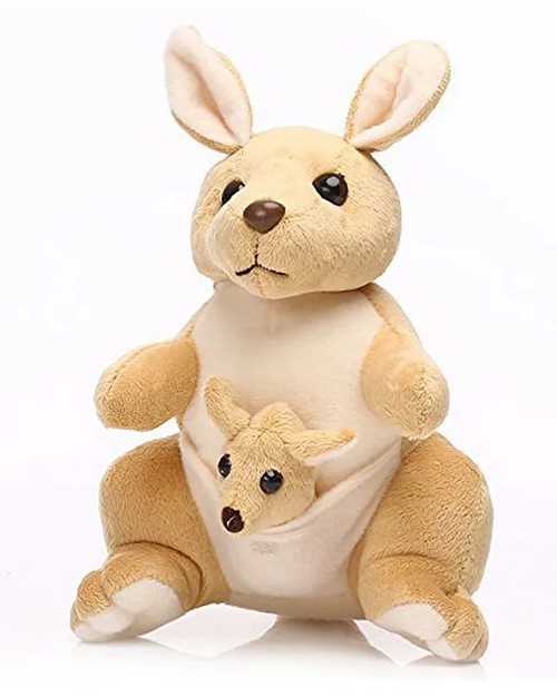 Premium Soft Toy Kangaroo for Kids Brown - Height 32 cm