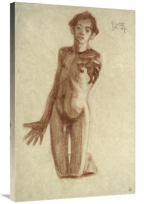 Global Gallery GCS-282810-36-142 36 in. Kniender Junger Mann Art Print