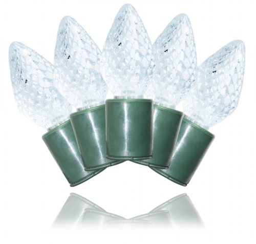 Winterland S-25C7PW-8G C7 Pure White LED Light Set With In-Line Rectif