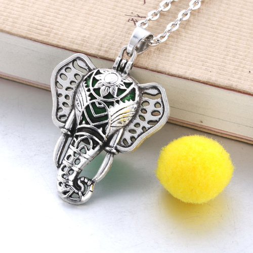 Elephant Aroma Diffuser Necklace Vintage Magnet