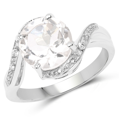 2.53 Carat Genuine Crystal Quartz & White Topaz .925 Sterling Silver