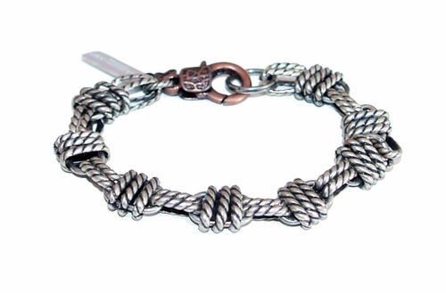 Mens multi chain bracelet in silver