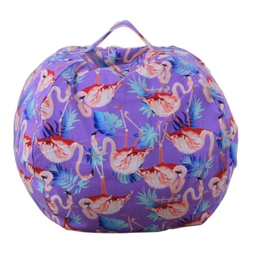 Kids Stuffed Toy Storage Bean Bag Soft Stripe