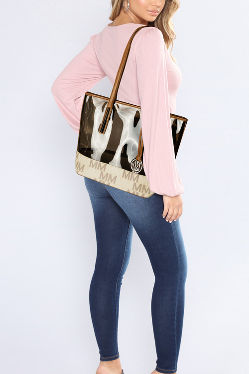 Tayla 2 PC Tote & Mini Handbag Vegan Leather Women 