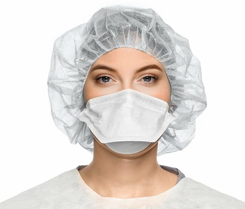 White Bouffant Caps 24". Pack of 100 Non-Woven Polypropylene Hair