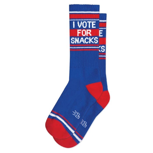 I Vote For Snacks Ribbed Gym Socks