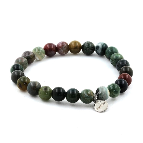 Indian Agate Bracelet 8 mm Beads.
