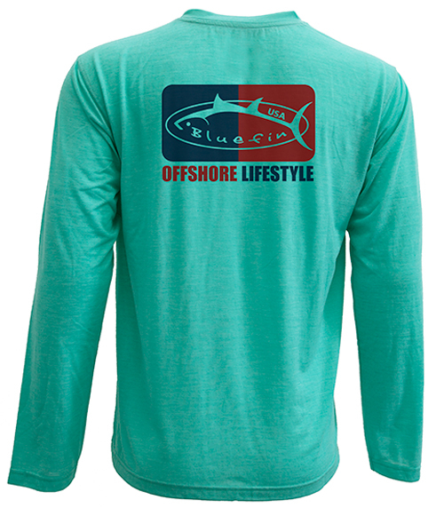Bluefin USA TTLOG004-AQ-2X Logo Pazzo Tech Long Sleeve T-Shirt, Aq