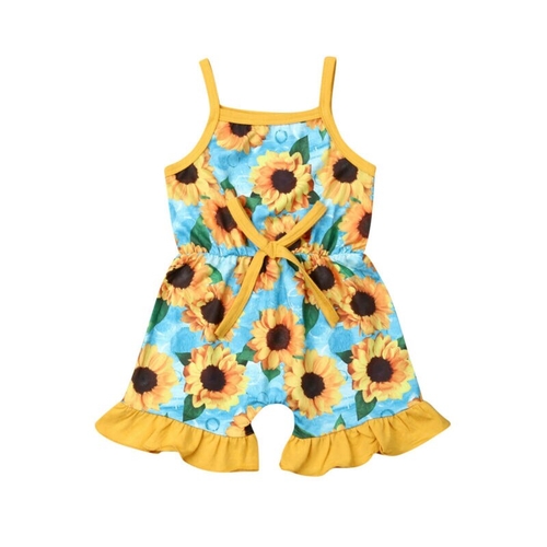 Fashion Kids Baby Girls Sunflower Rompers