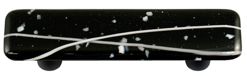 Hot Knobs HK3011-PB Mardi Gras White with Black Rectangle Glass Cabine