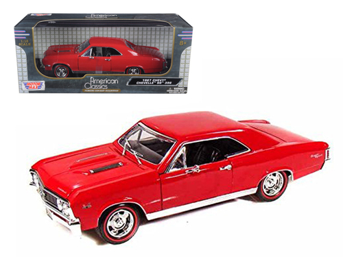 1967 Chevrolet Chevelle SS 396 Amber Red 1/18 Diecast Model Car by