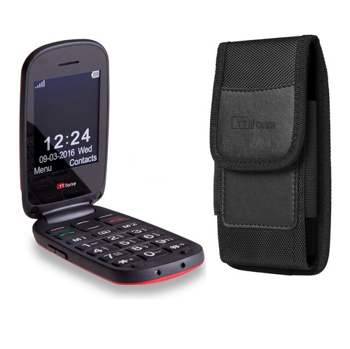 Bundle offer for TTfone Lunar TT750 Red Flip Big Button Senior Mobile