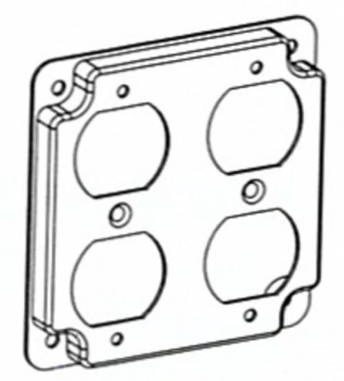 4 x 0.5 in. 4422 Raised Cover - 2-Duplex Receptacle