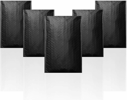 Pack of 10 Poly Bubble Mailers 5 x 9 Matte Black Padded Envelopes,