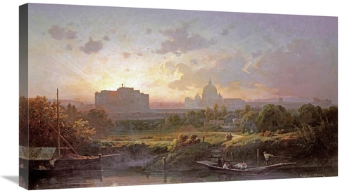 Global Gallery GCS-268389-30-142 30 in. View of Rome at Sunset Art Pri