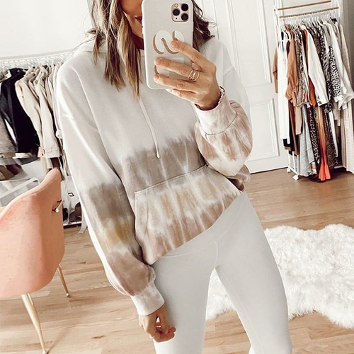 Women home wear casual Hoodie women＇s summer long sleeve printed