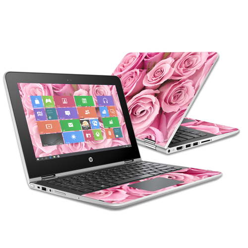 MightySkins HPPX360112-Pink Roses Skin for 11.6 in. 2016 HP Pavilion X