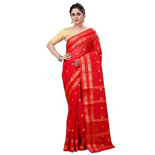 Women'S Tangail Pure Cotton Silk Border Traditional Bengal Handloom