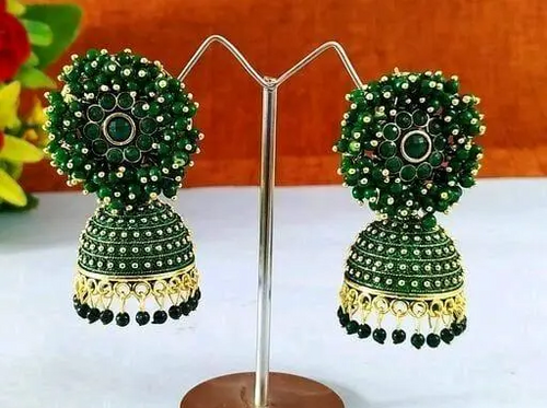 Women's Modern Earrings & Studs Color Dark Green