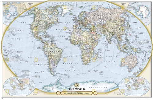 National Geographic RE01020704 NGS 125th Anniversary World Map - Folde