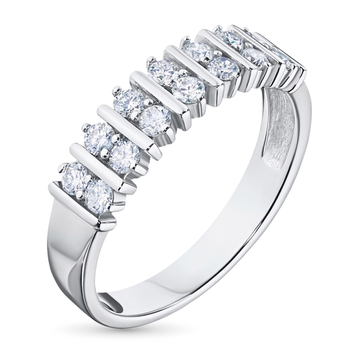 Sterling Silver Ring with 14 Round-Cut Lab-Created Diamonds 0.427