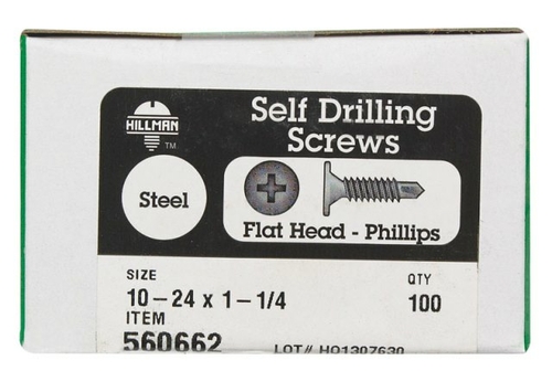 Hillman 560662 10 x 1.25 in. Self Drilling Sheet Metal Screw