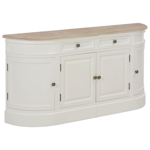 Sideboard White 52.8"x11.8"x26.8" Solid Wood