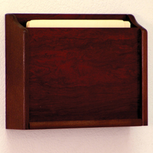 Single Privacy Letter Size Chart Holder in Mahogany - HIPAA Compliant