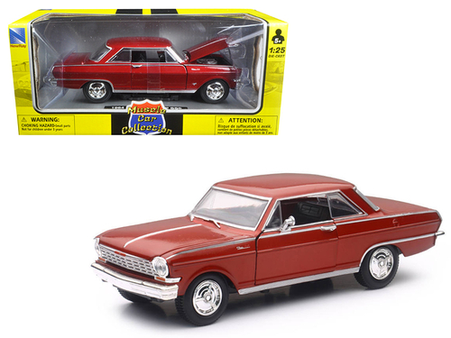 1964 Chevrolet Nova SS Burgundy \Muscle Car Collection\" 1/25 Diecast