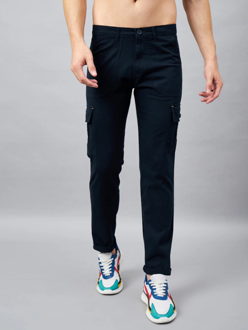 Men’s Cotton Cargo Pants (Color navy blue) (Size 34)