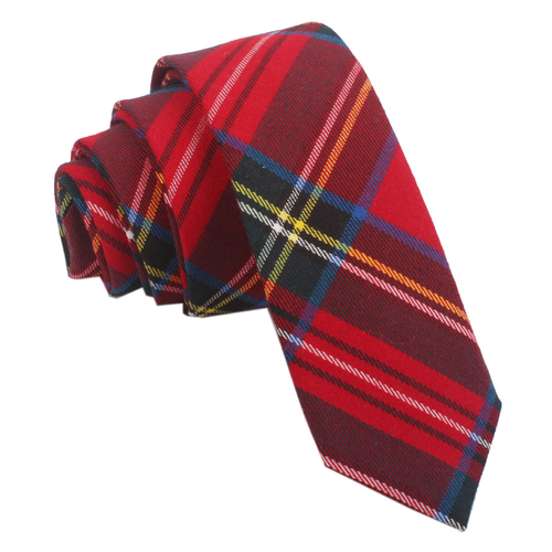 Tartan Skinny Tie - Red Royal Stewart