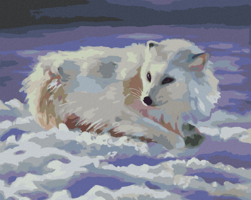 Zuty - Paint by Numbers - ARTIC FOX IN THE SNOW (D. RUSTY RUST), 40x50