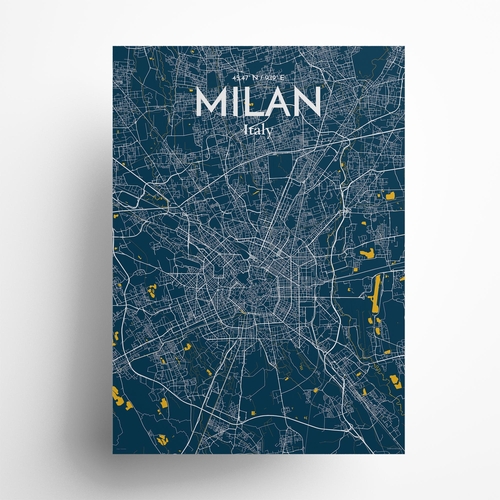 Milan City Map Poster