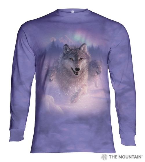 The Mountain 4548813 Purple Northern Light Long Sleeve T-Shirt - Extra